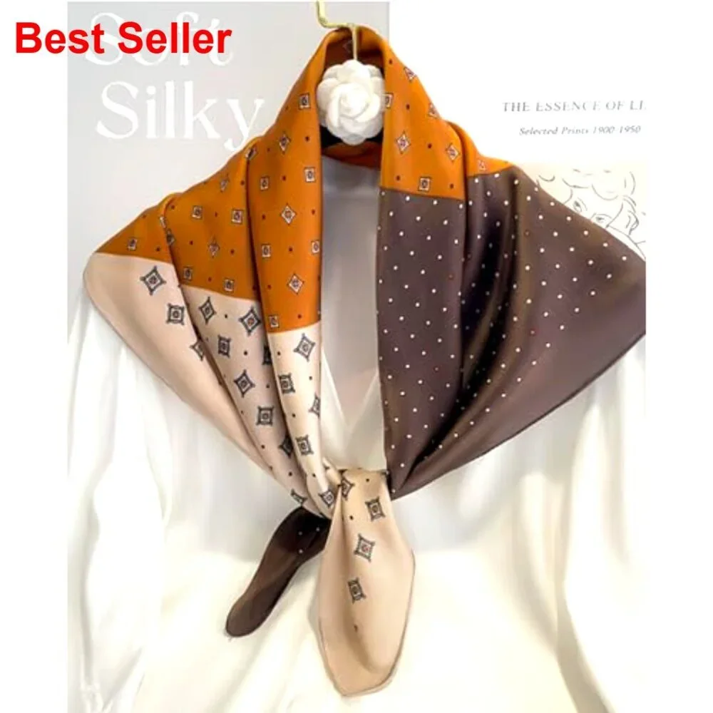 Lightweight Silk Satin Head Scarf for Women Fashion Accessory